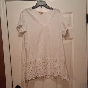 Cute White Eyelet Saffire Swim Cover Up